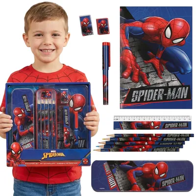 Produktbild von MARVEL Spider Man Schulset für Jungen, Schulbedarf, Schulausstattung – 11 Teile