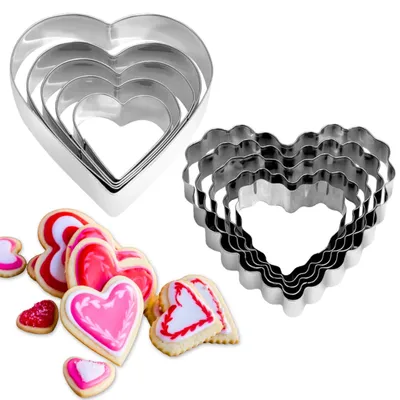 10 Herz-Ausstechformen aus Edelstahl, Valentinstag, 10 Größen