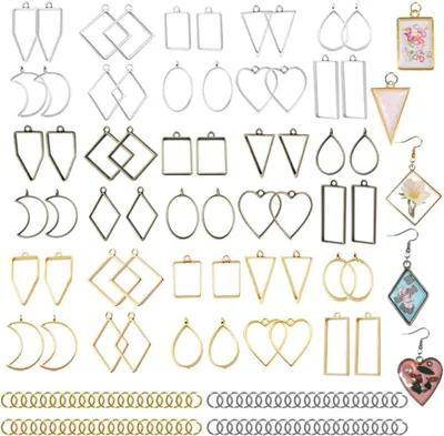 Produktbild von Bezel Frames 60 Stueck, Hoelle Haenger fuer Harz Schmuck, Epoxidharzsets, Fuer Ketten und Ohrringe