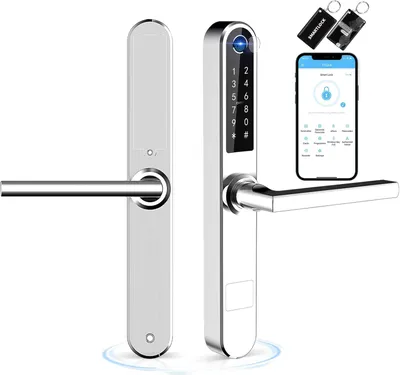 Produktbild von Ruveno Slim Fingerabdrucktür Schloss, Smart Lock-Griff, digital intelligente Anti-Diebstahl (Silber)