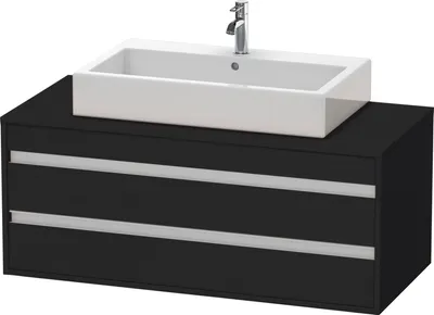 Produktbild von Duravit Ketho Konsolenwaschtischunterbau wandhängend, 1200x496x550 mm, 2 Schubkästen, für Aufsatzwaschbecken mittig, KT665601616