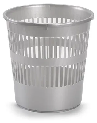 Produktbild von PlasticForte Mulleimer - 10 l - 28 cm - Kunststoff - silberfarben