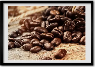 Produktbild von Bild - Bilderrahmen - 100 cm x 70 cm - MDF - Rahmen - Foto - Wandkunst Kaffeebohnen