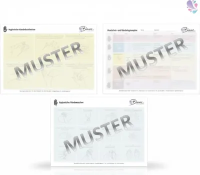 Produktbild von Professioneller Hautschutz- und Händehygieneplan & Plan für hygienische Händedesinfektion und hygienisches Händewaschen