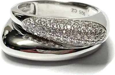 Produktbild von Silberring 925 Silber rhodiniert Zirkonia poliert Schmuckring #53