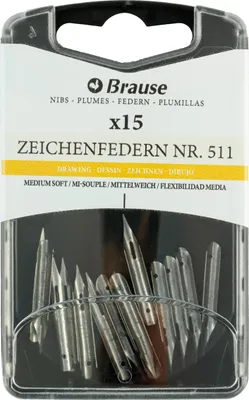 Produktbild von Brause Schachtel mit 15 Zeichenfedern, mittelfest und sehr fein (511B) 150511B