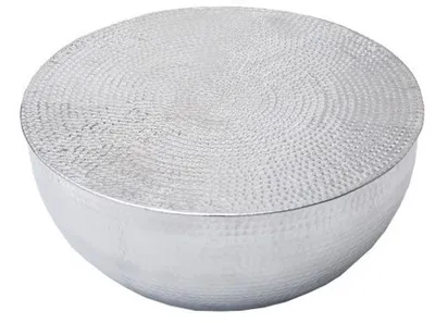 Image de Casa Padrino Table basse Argent 68 cm Aluminium - Table de salon - pièce unique