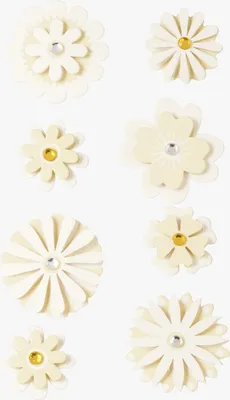 Produktbild von Sticker-Etikett Blumen weiß 8 Stück 4-farbig Packung mit 6 Stück