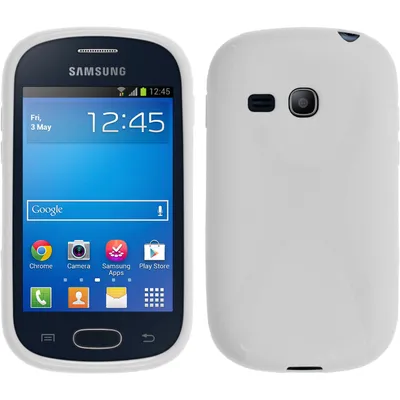 Produktbild von PhoneNatic Case kompatibel mit Samsung Galaxy Fame Lite - weiß Silikon Hülle X-Style + 2 Schutzfolien