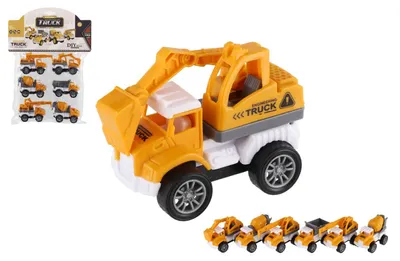 Obrázok produktu pre Mini stavebné autíčka, 6 ks, plastové, 7–8 cm, na natiahnutie, v vrecku