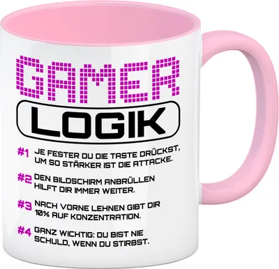 Produktbild von Gamer Logik Kaffeebecher Rosa in lila