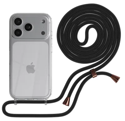 Produktbild von EAZY CASE Handykette mit Hülle für Apple iPhone 17 Pro Backcover Handykette, zum Umhängen in Schwarz