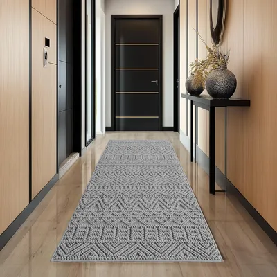Zdjęcie produktu dla Ayyildiz | Dywan nowoczesny Helix - 80 cm x 250 cm - Szary - Boho, Elegancki, Miękki, Trwały