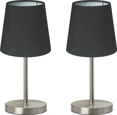 Produktbild von 2er Set Tischleuchte mit schwarzem Stoffschirm "Blacky"