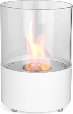 Produktbild von Moritz Ethanol Kamin Tischkamin 29 x 20 x 20 cm weiß I Tischfeuer rund I 500 ml Edelstahldose I Bioethanol Kamin IEthanol Kaminofen Indoor Outdoor I Innen Außen I Bioethanol Brenner I Brennertopf
