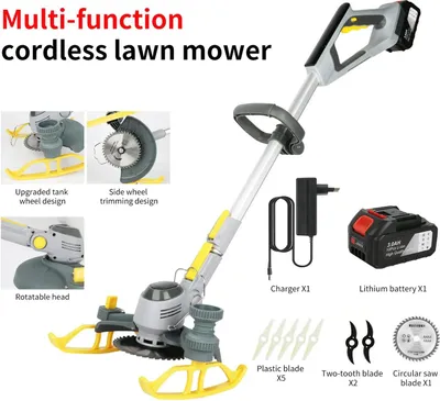 Produktbild von Akku Rasentrimmer/Rasenkantenschneider - 3500 W Elektro-Trimmer - Mit 1 Akku - Bürstenmotor - EU-Stecker - Orange