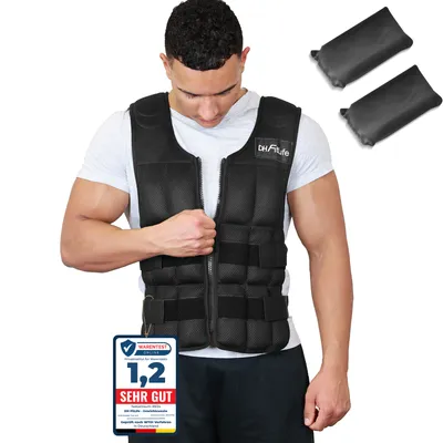 Produktbild von DH FitLife Verstellbare Gewichtsweste 30KG zum Muskelaufbau u. Krafttraining | Weighted Vest | Laufweste Damen Herren | Fitness Trainingsweste