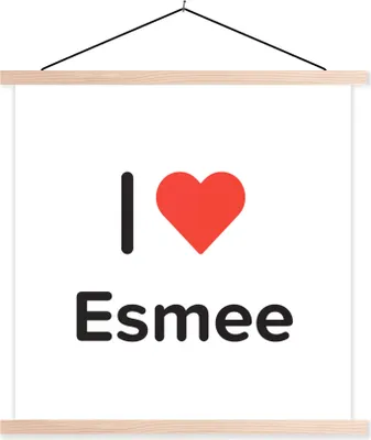 Produktbild von MuchoWow® Textilposter Ich liebe - Esmee - Mädchen 60x60 cm mit holzfarbenen Rahmen - Wanddekoration