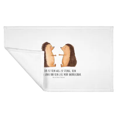 Produktbild von Mr. & Mrs. Panda Handtuch Igel Liebe - Weiß - Geschenk, Flauschtuch, 50x100, Frotteehandtuch, Freundin, Hochzeit, frottee, Hochzeitstag
