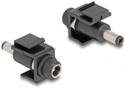 Produktbild von Delock - Netzteil - Gleichstromstecker 5,5 x 2,1 mm (W) zu Gleichstromstecker 5,5 x 2,5 mm (M) - Keystone-Buchse - Schwarz