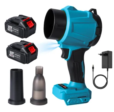 Produktbild von Akku-Turbogebläse - Handgehaltenes Saug- und Blasgerät - Bürstenlos - 350.000 U/min - 12.000 Pa - 21-V-Akku - Blau