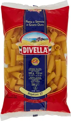 Produktbild von 10x Divella Rigatoni N. 17 Hartweizengrieß Pasta Italienische Nudeln 500g Packung + Italian Gourmet Polpa di Pomodoro 400g Dose