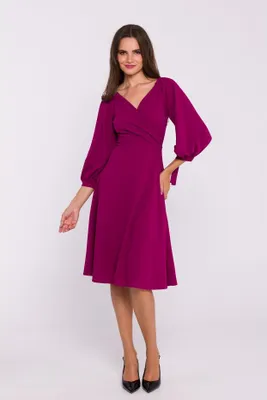 Produktbild von Stylove Midikleid für Frauen Qus S383 Pflaume XXL