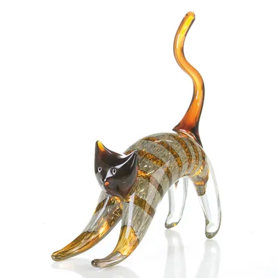 Produktbild von Casablanca Katze "Belka" Glas,orange/grau/schwarz Höhe.28cm Breite.22cm 187228