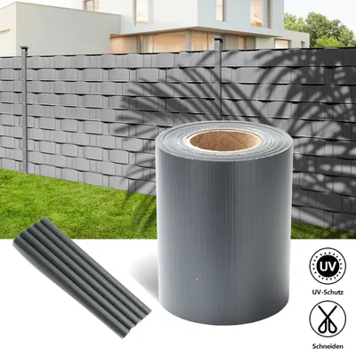 Immagine prodotto di Jiubiaz 4x 70m pellicola per la privacy Gartenfreude Film Pellicola per recinzione in PVC Strisce per la privacy， Nero
