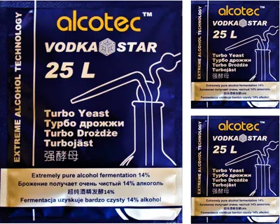 Produktbild von HUGBERT Turbohefe Alcotec Vodka Star Alkohol Gärhefe Hefe Brennhefe 14% gären brauen, 3 Stück