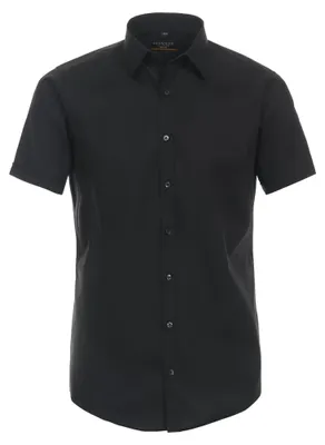 Produktbild von Redmond - Slim Fit - Herren Kurzarm Hemd (140930), Größe:M, Farbe:Schwarz(90)