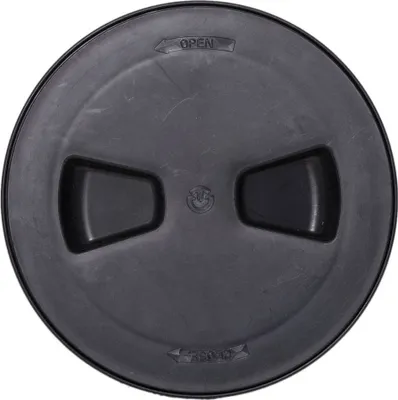 Produktbild von Inspektionsluke Rund 190 mm Kunststoff für Boote, Inspektionsdeckel Schwarz, wasserdicht, rund, begehbar