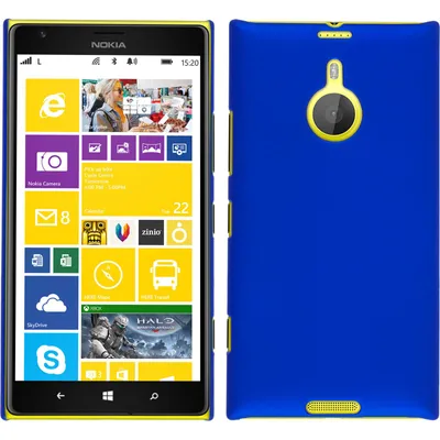 Produktbild von PhoneNatic Case kompatibel mit  Nokia Lumia 1520 - Hülle blau gummiert Hard-case + 2 Schutzfolien