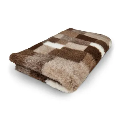 Produktbild von Vet Bed Hundedecke mit Antirutschbeschichtung Patchwork Farbe: taupe, braun 100 x 75 cm