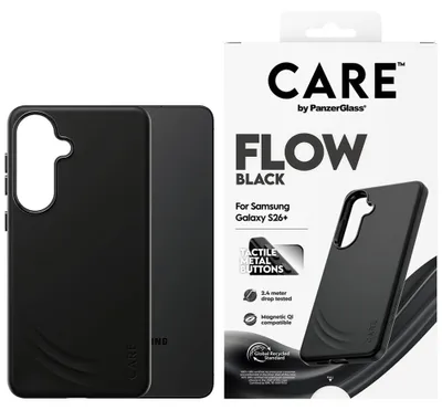 Produktbild von PanzerGlass CARE™ by ® Flow Case Schwarz m. Qi Samsung Galaxy S26+, Cover, Samsung, Samsung - Galaxy S26+, Schwarz