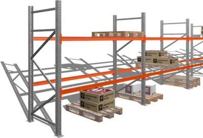 Produktbild von Palettenregal - 3 t - 2,5 x 36,5 x 1,1 m - 13 Felder - Schwerlastregal Hochregal