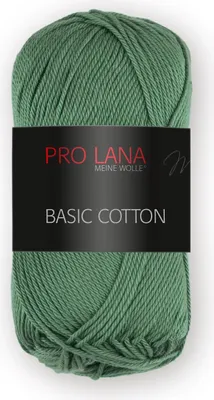 A ball of green yarn with a black label.
