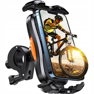Produktbild von Stoßfeste Handyhalterung Fahrrad & Motorrad – universelle Lenkerhalterung für Smartphone – stabiler Handyhalter