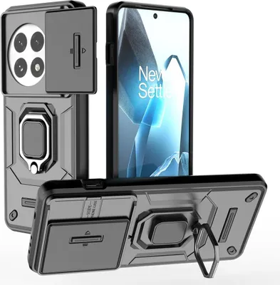 Produktbild von OnePlus 13 Hülle - Coverup Ring Ständer Back Cover mit Kamera Schutz - Schwarz