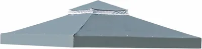 Produktbild von Pavillondach 3x3 m, grau, wasserdicht, UV-beständig, Doppeldach, für Gartenlaube