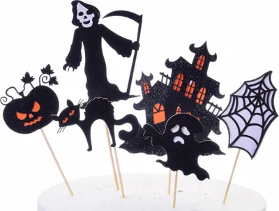 Produktbild von HALLOWEEN Kuchendekoration Toppers Satz von 6el