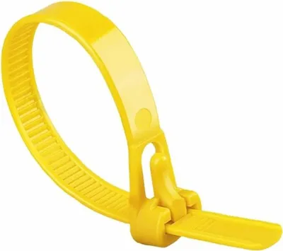 100 Stück Gelbe Dicke Kabelbinder - Robustes Nylon Kunststoff Selbstschließend 150mm x 7,6mm, Ideal zum Organisieren und