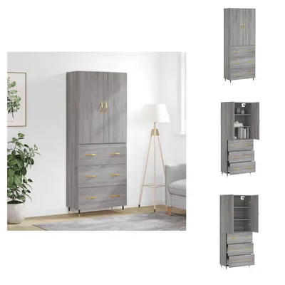 Obrázek produktu pro vidaXL Highboard Grey Sonoma 69,5x34x180 cm Materiál na bázi dřeva - Příborníky