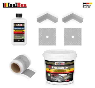 Dichtset Flüssigfolie 7kg Dusche Bad Dichtband Dichtfolie Tiefengrund Dichtecke