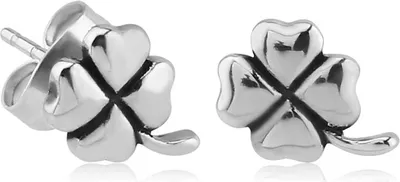Produktbild von viva-adorno 1 Paar Edelstahl Damen und Herren Ohrringe Ohrstecker Glücksklee Kleeblatt Z495.D9