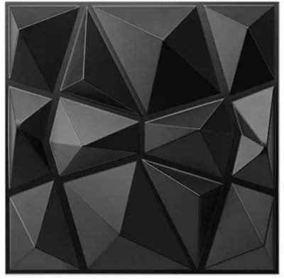 Productafbeelding van PromoHome® 33 zwarte 3D-wandpanelen - PVC-tegels van 30x30 cm - 2,97 m²