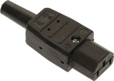 Produktbild von as-Schwabe Thermoplast-Gerätesteckdose 70° Schwarz Typ C13 Kaltgeräte 230V IP20