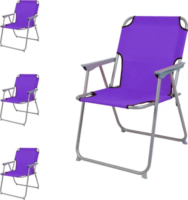 Produktbild von 4 Stück Campingstuhl Stoff Oxfort Metall Lila