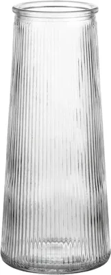 Produktbild von Glasvase transparent, 20 cm Höhe, breite Öffnung, für Wohnzimmer und Küche