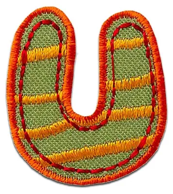 Produktbild von Buchstabe U 2.7 x 3.2 cm: Alphabet Buchstabe Einzeln Auswählbar - Aufnäher, Bügelbild, Aufbügler, Applikationen, Patches, Flicken, Zum Aufbügeln